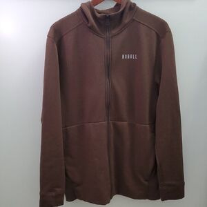 NOBULL Men's Brown Zip Up Fleece Hoodie Size XL